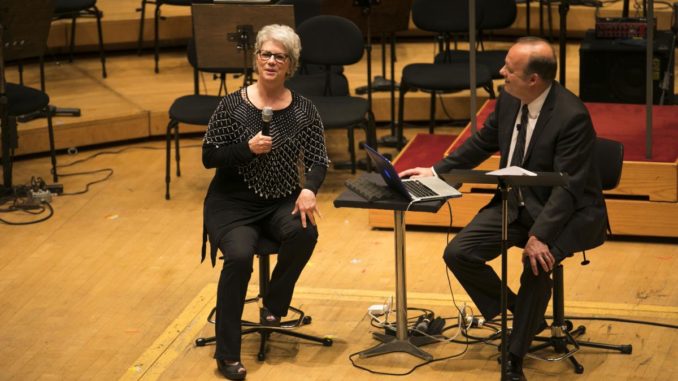 Melinda Wagner, composer, in pre-concert discussion