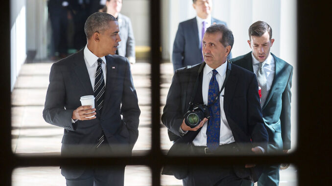 The Way I See It President Barack Obama walks along the West Colonnade of the White House with Chief White House Photographer Pete Souza Feb. 18, 2016. (Official White House Photo by Lawrence Jackson)