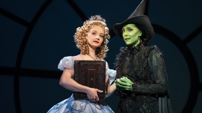 Jennafer Newberry as Glinda and Lissa deGuzman as Elphaba in the National Tour of WICKED, photo by Joan Marcus - 0228r (1)